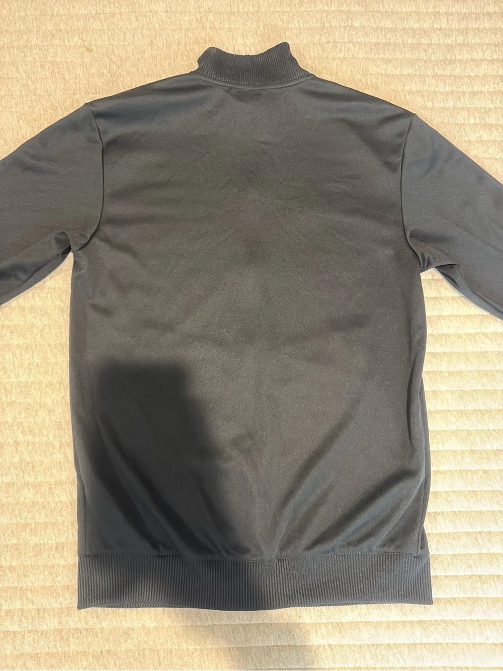 adidas Black Full-Zip Track Jacket with Red Shoulder Piping